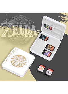 X-level Game Card Case for Switch Lite/Switch/Switch OLED, Gold Kingdom Medallion Design Switch Game Cartridge Memory Card Portable Storage with 12 Game Card Slots and 12 Micro SD Card Slots-White  - Image 2