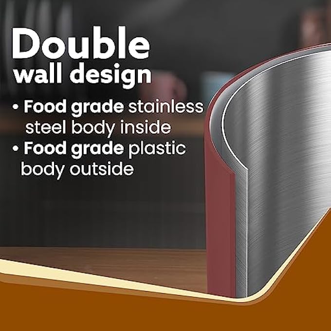 AGARO Elegant Electric Kettle 18 Liter Double Layered Kettle Stainless Steel Inner Body Auto Shut Off Boil Dry Protection Portable Red 1500 Watts - Image 3