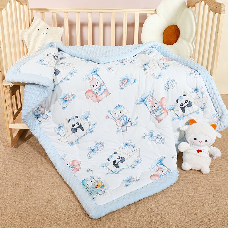 Kindergarten Childrens Beanie Cartoon Printed Blanket Machine Washable Kick-proof Quilt Four Seasons Baby Products jungle after the rain