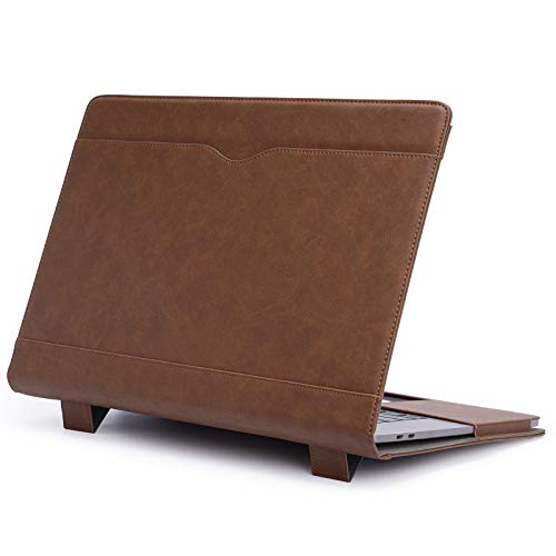 TT TYTX TYTX Laptop Case for MacBook Pro 16 Inch Leather Case 2021-2026 M5 A3428 A3429 M4 A3403 A3186 M3 A2991 M2 A2780 M1 A2485 Protective Folio Book Cover with Vents and Stand Function, Dark Brown - Image 2