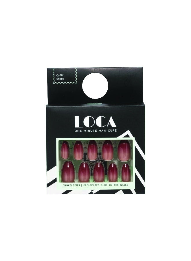 loca Ready nails - Ombre colour - Coffin shape - Image 1