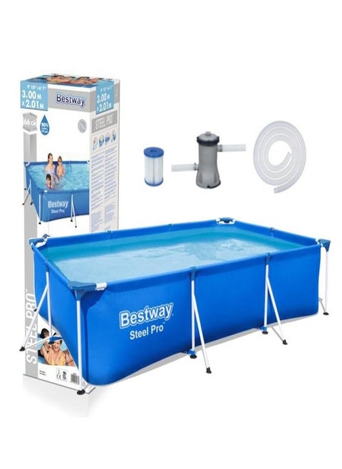 Bestway - Steel Pro Rectangular Deluxe Frame Pool 3mx2.01mx66cm - 56411