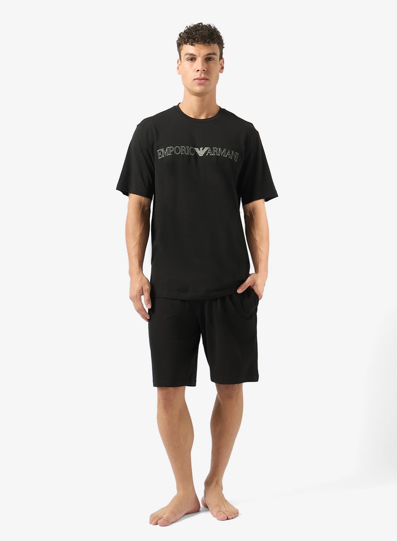 EMPORIO ARMANI Logo T-Shirt And Shorts Set - Image 1