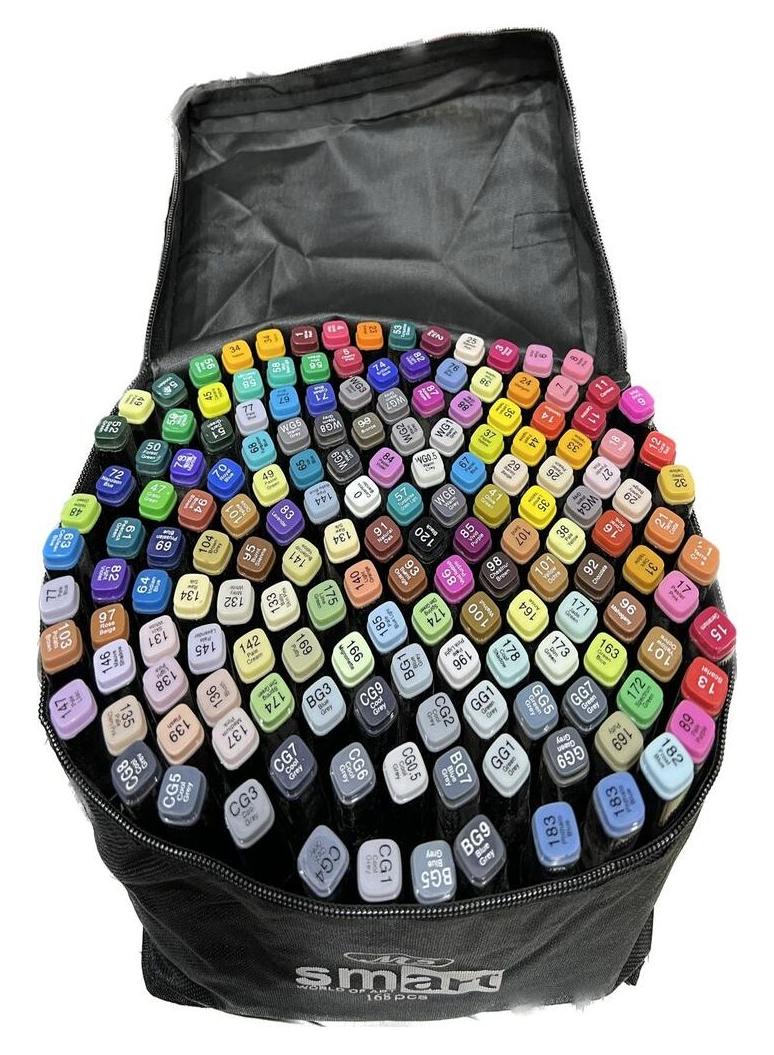 سمارت اقلام ماركر مزدوجة للرسم والتلوين من تاتش فايف من 168 لون بطرف رفيع وعريض - Image 1