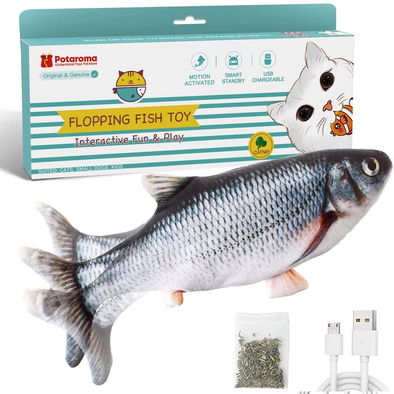 Potaroma Cat Toys Flopping Fish with Catnip Moving Kitten Kicker Floppy Wiggle Carp for Small Dogs Interactive Motion Kitty Exercise 105 Inches - Image 2