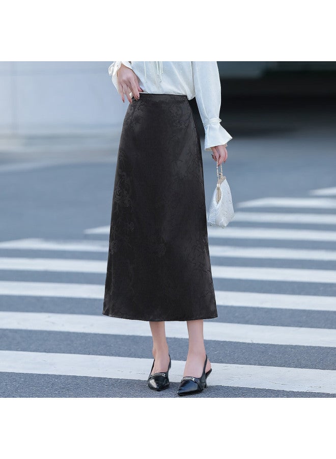 dme Demana Autumn National Style New Chinese Comfortable Elastic Waist Fashion Slit Slimming Women's Skirt - Image 1