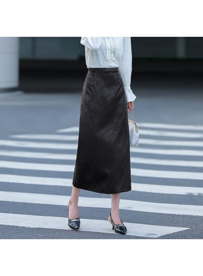 dme Demana Autumn National Style New Chinese Comfortable Elastic Waist Fashion Slit Slimming Women's Skirt - Image 2