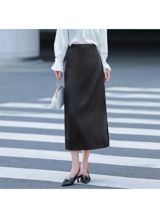 dme Demana Autumn National Style New Chinese Comfortable Elastic Waist Fashion Slit Slimming Women's Skirt - Image 5