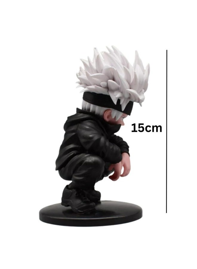 Blue Aura Blue Aura Jujutsu Kaisen Gojo Action Figures Height - 15cm Action Figurine PVC Multicolour | Gojo Squat  - Image 2