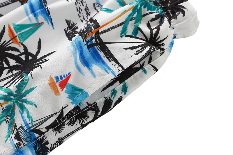 YAGATA Boys Swim Trunks Toddler Broad Swim Shorts Quick Dry Kids Swim Bathing Suit Boys Swim Set White Coconut 3-4T 110 - Image 4