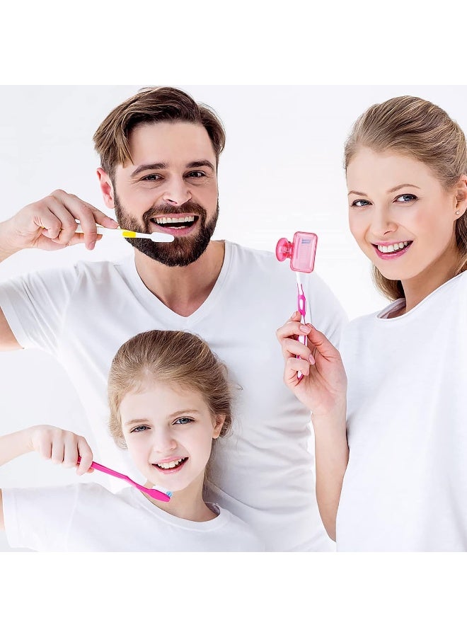 Hxezoc 4 Pack Travel Toothbrush Head Covers Toothbrush Protector Cap Brush Pod Case Protective Portable Plastic Clip for Household Travel Bathroom Business Camping School Clear Orange Purple Pink - Image 4