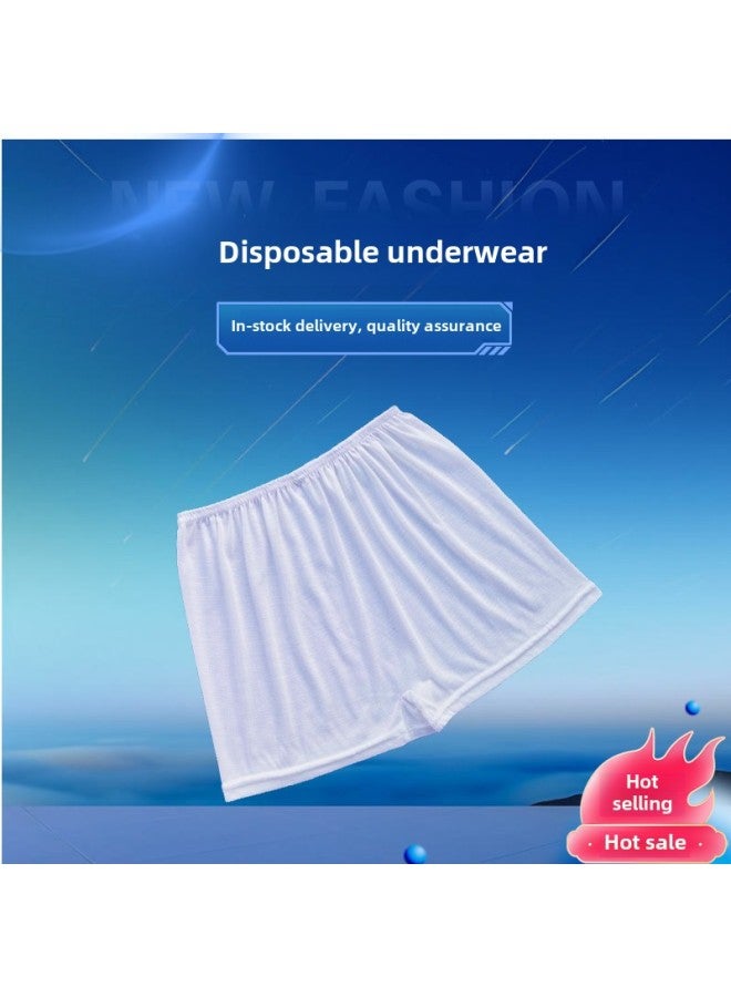 10 Disposable Underwear Sterile Shorts Head Men's And Women's Travel Supplies Sauna Foot Massage Disposable Breathable Underwear-Color:10 White Strips-Size:One Size Fits All Individually Packaged 50-90kg  - Image 1