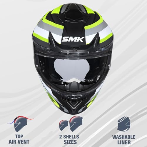 SMK Helmets SMK Typhoon Freeride ISI ECE & DOT Certified Full Face Dual Visor Helmet for Men and Women with Pinlock Fitted Clear Visor and Inner Sun Visor ( GL246 - S ) - Image 2