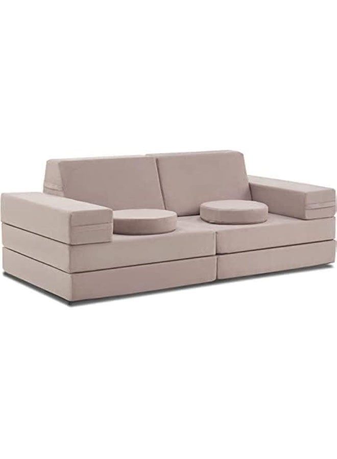 Poppins Home Poppins HOME Furniture Kids Couch Play Couch 10pcs Sofa Set (Grayish-Brown) 