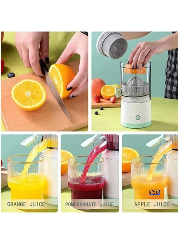 TIGER - Portable Blender & Electric Citrus Juicer - Rechargeable Hands-Free Masticating Orange & Lemon Squeezer with USB Travel Cup, Compact, Lightweight, Wireless Convenience, Efficient for Citrus Fruits, One-Touch Operation for Home, Office & Travel - Image 1