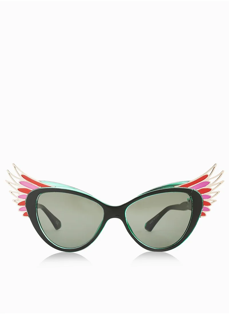 Jeepers Peepers Feather Front Sunglasses