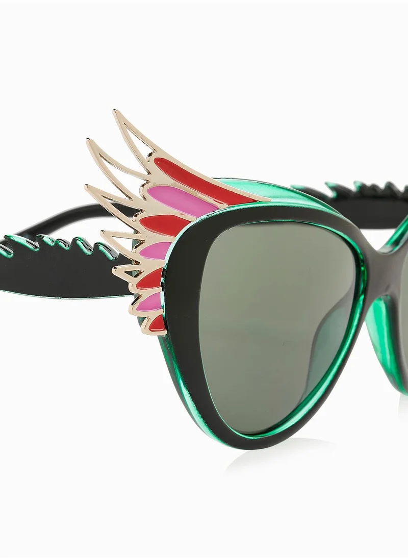 Jeepers Peepers Feather Front Sunglasses