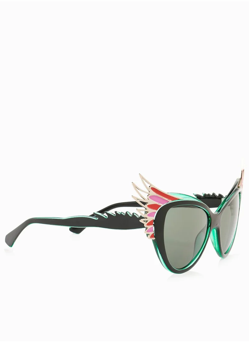 Jeepers Peepers Feather Front Sunglasses