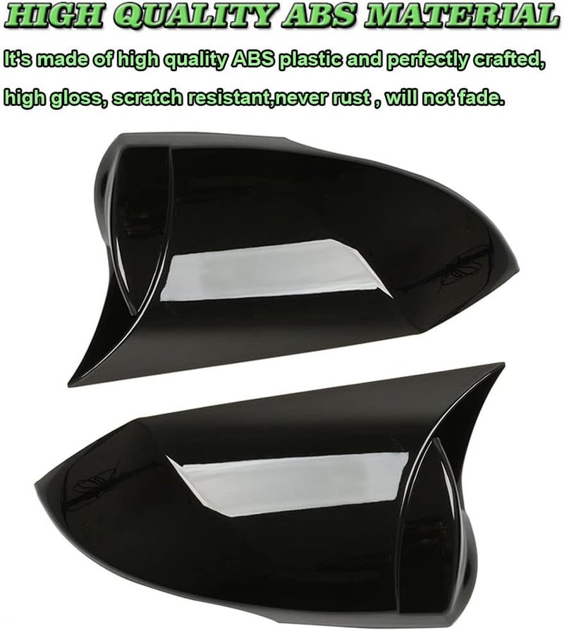 BOYOUS ABS Door Ox Horn Rear View Mirror Shell Cover Caps for Hyundai Elantra 2021-2022 - Bright Black - Image 3
