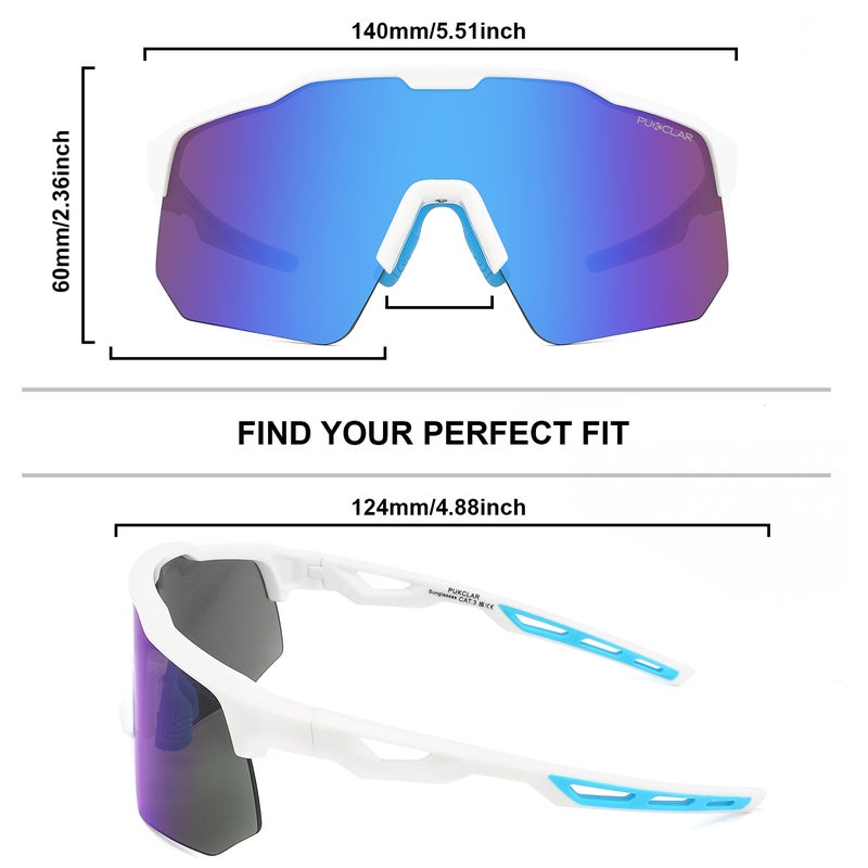 بوكيلار PUKCLAR ركوب الدراجات نظارات شمسية للرجال النساء TR90 إطار خفيف الوزن للرجال دراجة نظارات شمسية مع UV400 حماية للدراجات التزلج قيادة الدراجات النارية - Image 5