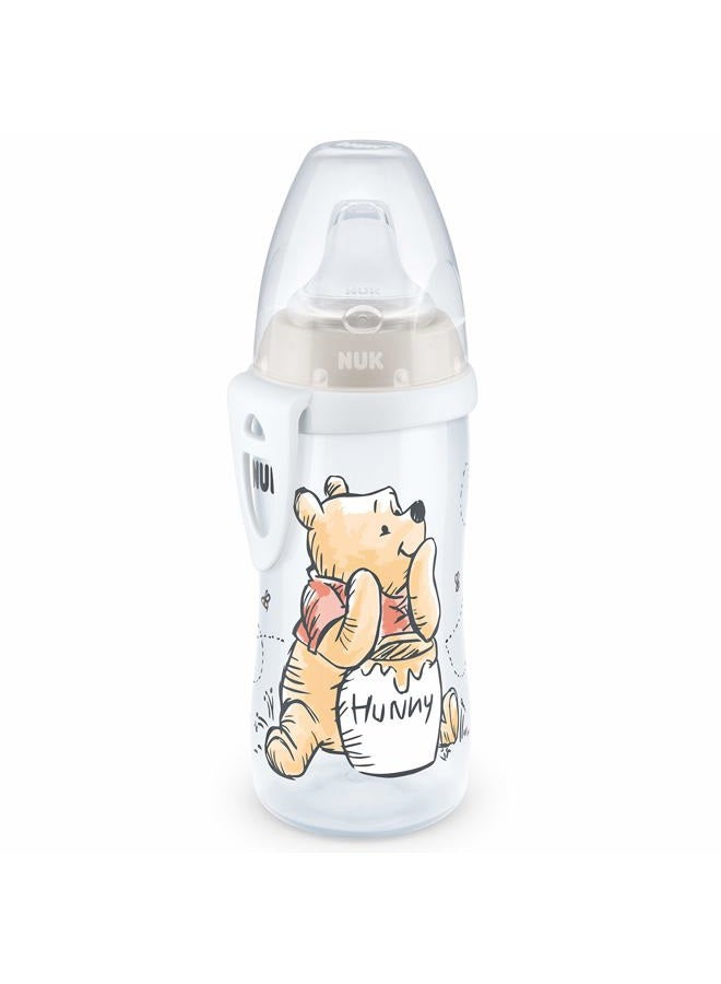 NUK Active Cup Toddler Cup | 12+ Months | Leak-Proof Soft Drinking Spout | Clip & Protective Cap | BPA-Free | 300 ml | Disney Winnie the Pooh | Beige - Image 1
