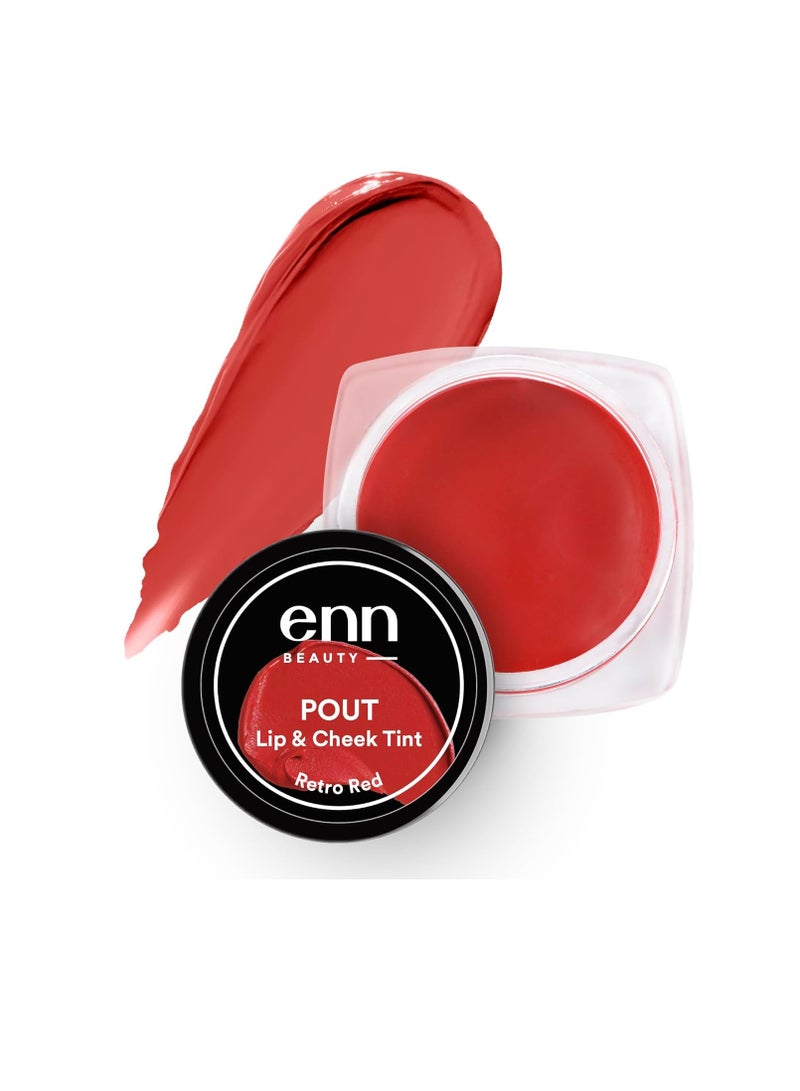 Enn Beauty Pout Lip  Cheek and Eyeshadow Tint with SPF 10 with The Goodness of Jojoba and Avocado Oil Natural Blush for Women Long Lasting Sls and Paraben Free Retro Red 5gm - Image 1