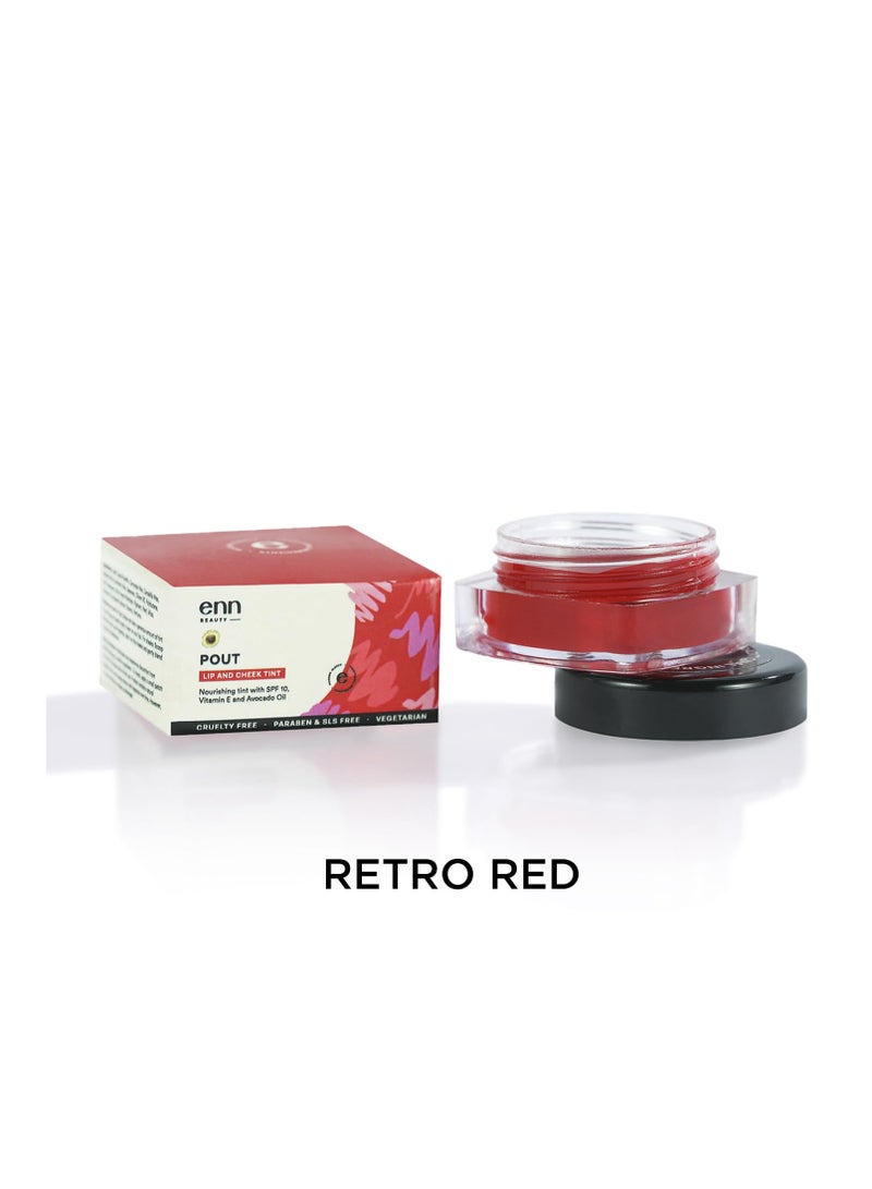 Enn Beauty Pout Lip  Cheek and Eyeshadow Tint with SPF 10 with The Goodness of Jojoba and Avocado Oil Natural Blush for Women Long Lasting Sls and Paraben Free Retro Red 5gm - Image 2