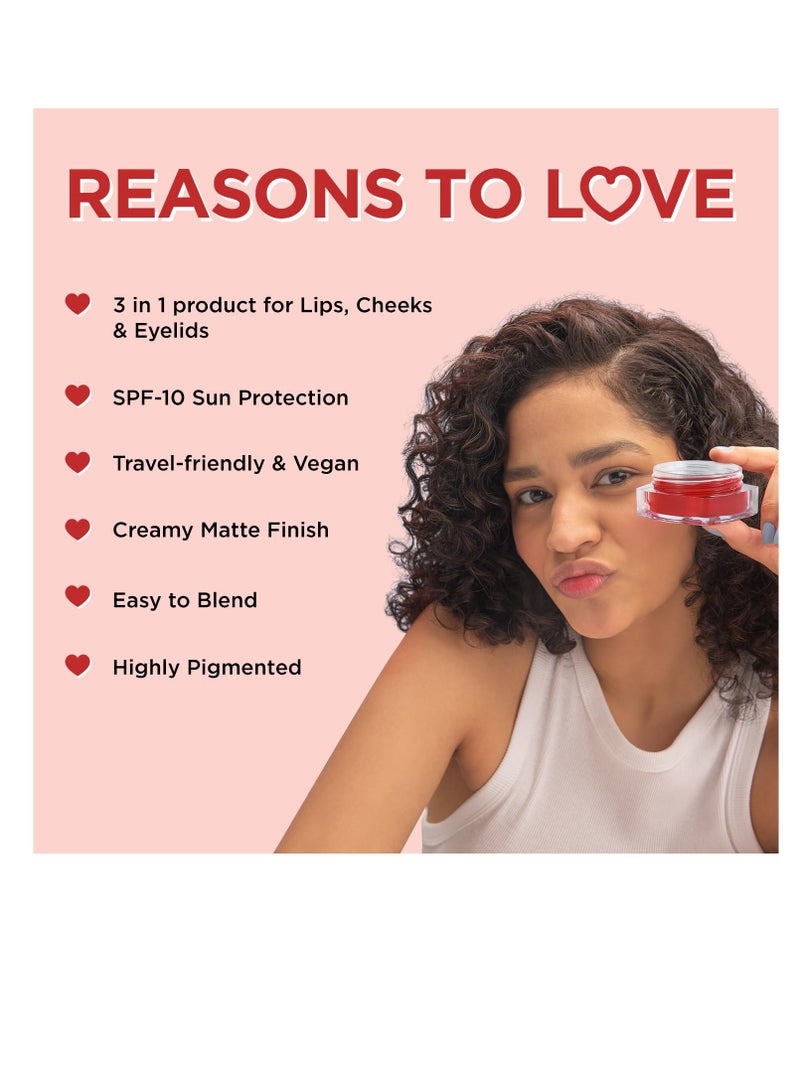 Enn Beauty Pout Lip  Cheek and Eyeshadow Tint with SPF 10 with The Goodness of Jojoba and Avocado Oil Natural Blush for Women Long Lasting Sls and Paraben Free Retro Red 5gm - Image 3