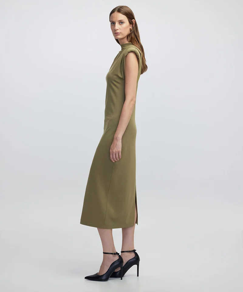 ابيكول Dress with Shoulder Pads
