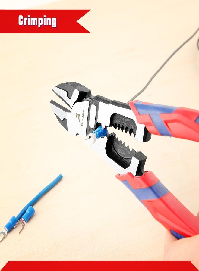 GOLD DEER 9 Inches Diagonal Side Cutting Pliers Wire Stripper Multi Use High Leverage Wire Stripper Crimper Cutter Industrial Side Cutting Pliers Heavy Duty Professional Tool - Image 5