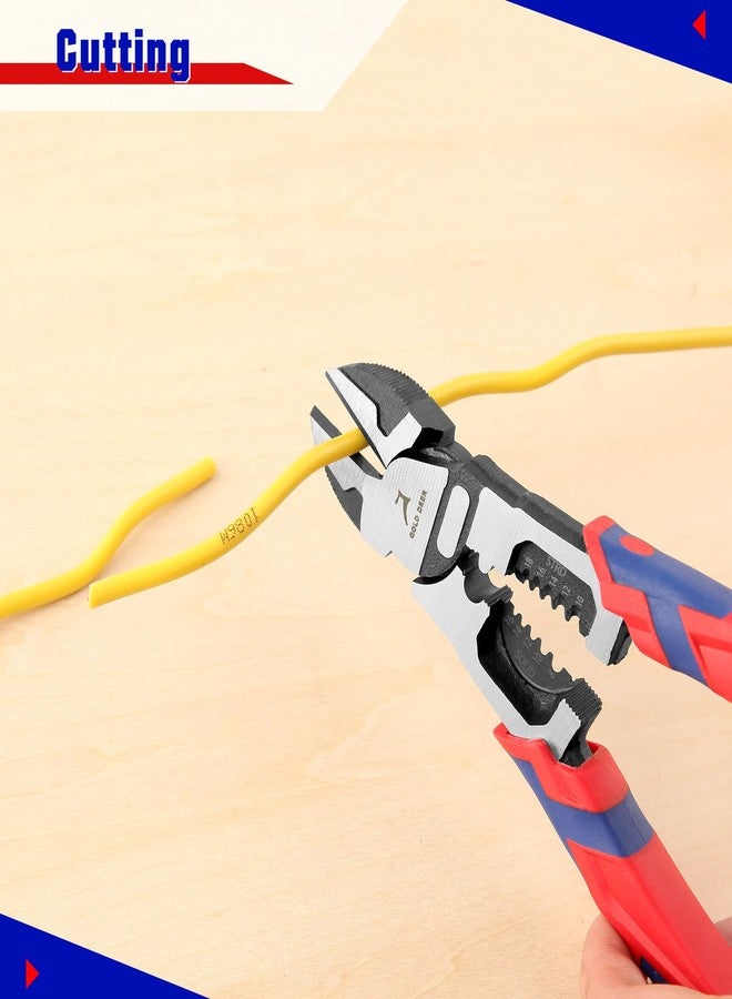 GOLD DEER 9 Inches Diagonal Side Cutting Pliers Wire Stripper Multi Use High Leverage Wire Stripper Crimper Cutter Industrial Side Cutting Pliers Heavy Duty Professional Tool - Image 3