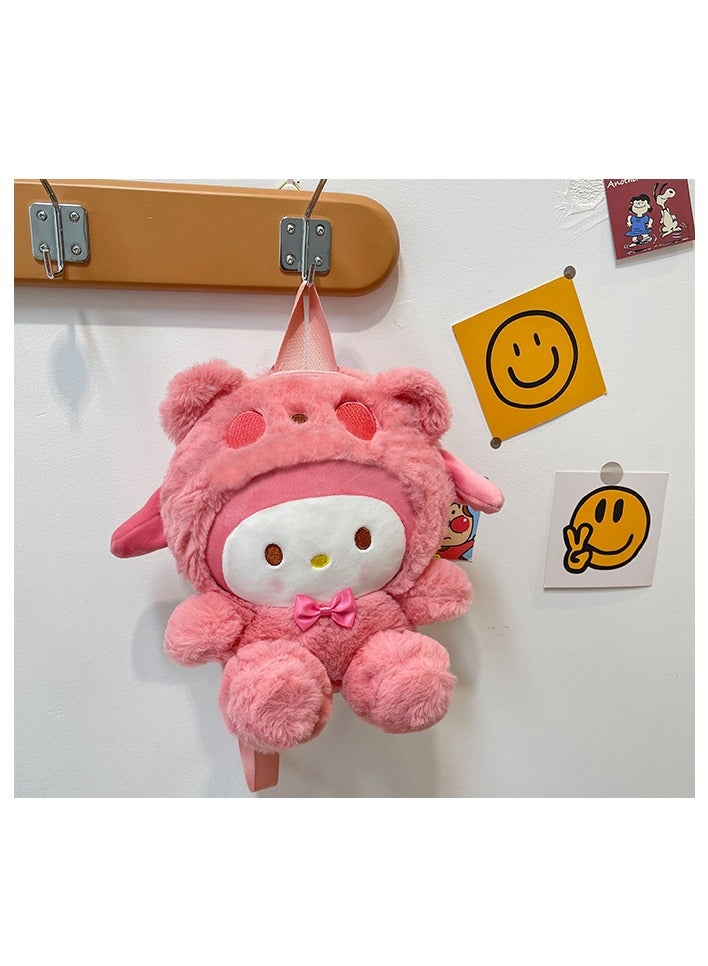 Kawaii Kid's Backpack,Mini Plush Backpack，Cartoon Bag Soft Fuzzy Furry Handbags Backpacks Great Present for Kids Melody - Image 4