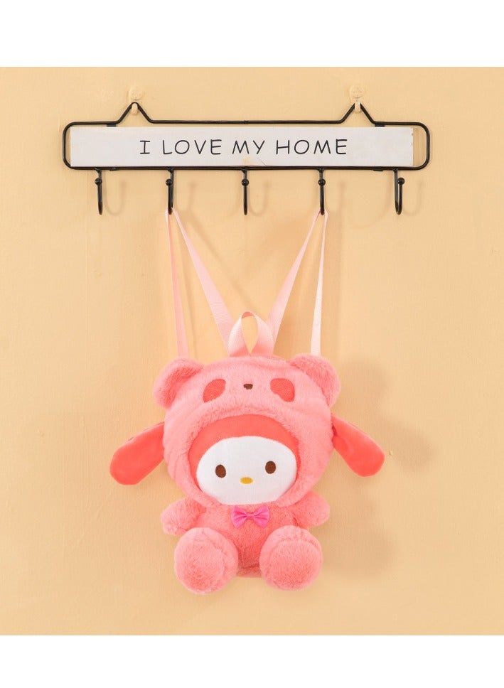 Kawaii Kid's Backpack,Mini Plush Backpack，Cartoon Bag Soft Fuzzy Furry Handbags Backpacks Great Present for Kids Melody - Image 1