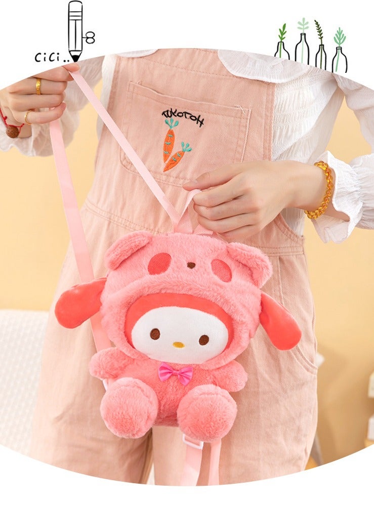 Kawaii Kid's Backpack,Mini Plush Backpack，Cartoon Bag Soft Fuzzy Furry Handbags Backpacks Great Present for Kids Melody - Image 2