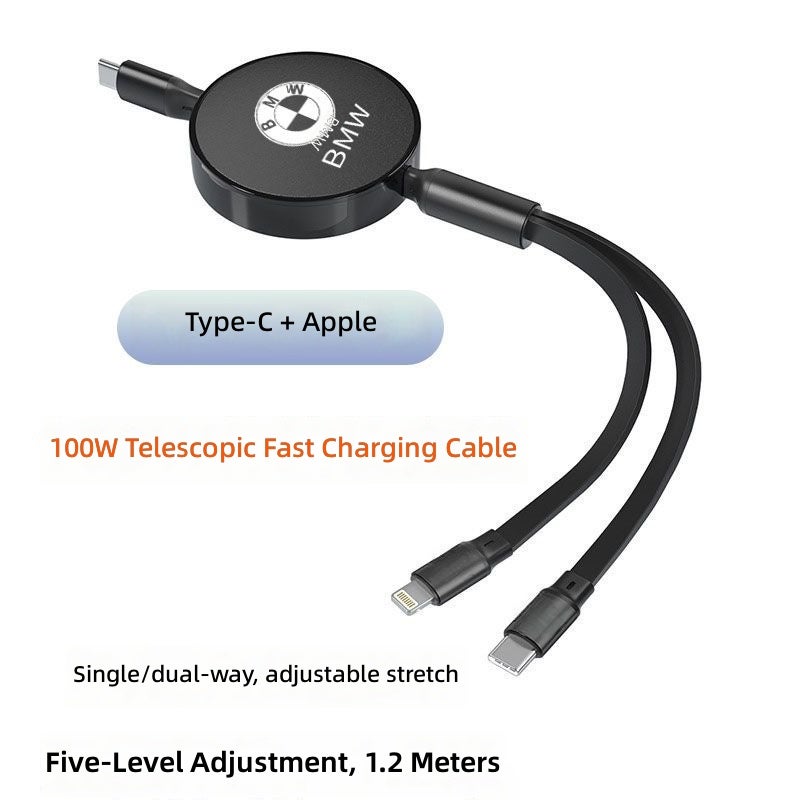 BMW Fast Car Charger with Retractable Cable - Compatible with 3/5 Series, X1-X7