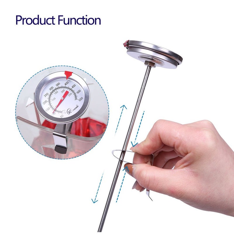 KT THERMO Deep Fry Thermometer with Instant Read,Dial Thermometerï¼ˆ2-Packï¼‰,6" Stainless Steel Stem Meat Cooking Turkey,BBQ,Grill - Image 5