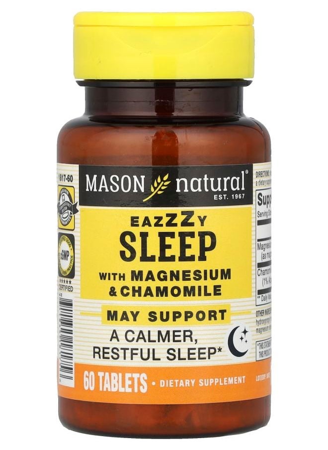 Mason Natural Eazzzy Sleep with Magnesium & Chamomile 60 Tablets 