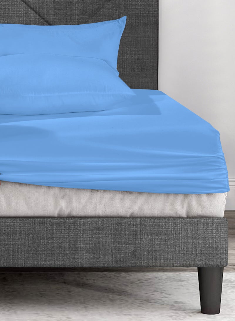 القيلولة زين طقم سرير كينج من سييستا زين – 1 ملاءة مطاطية، 1 ملاءة مسطحة، 1 غطاء لحاف و أغطية وسائد | ناعم للغاية، متين ومريح | لون أزرق سماوي أنيق | جودة فندقية - Image 4