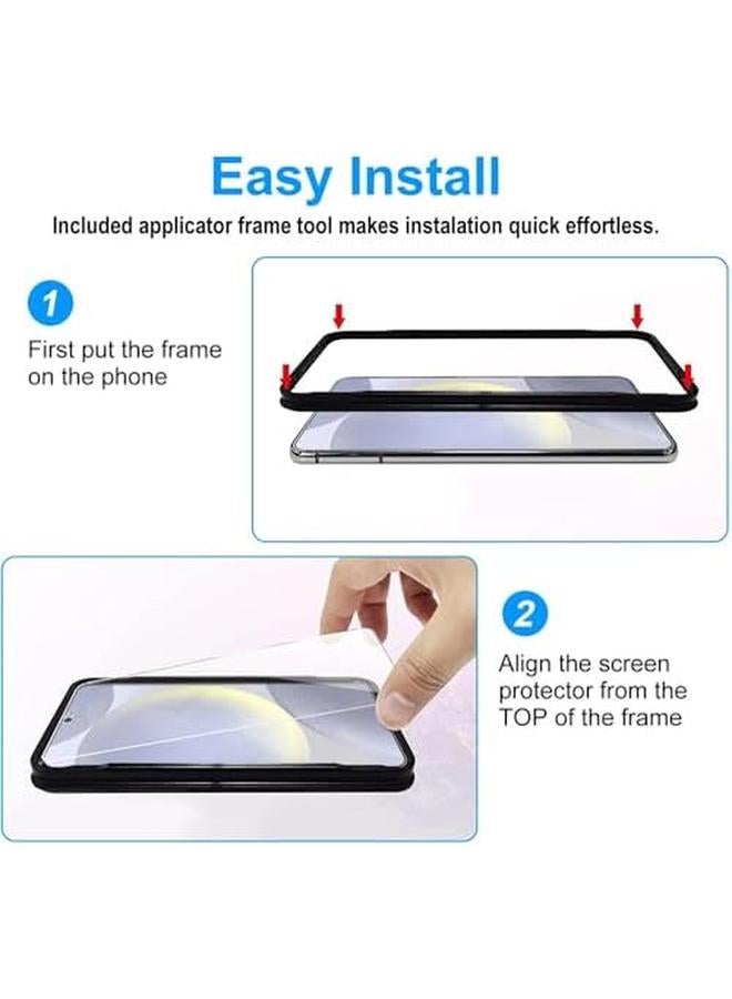 erorex 2 Plus 2 Pack 9H Tempered Glass Privacy Screen Protector For Samsung Galaxy S24 Plus 5G With Installation Alignment Frame Support Fingerprint Unlock Anti Scratch Anti Spy  - Image 4