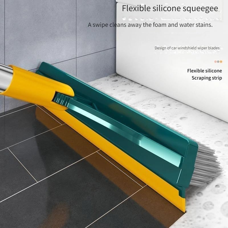Wazdorf 2-in-1 Bathroom Cleaning Brush with Wiper - Long Handle 120° Rotate Toilet Brush, Tiles Cleaning, Floor Scrub for Kitchen and Bathroom Accessories - Image 5