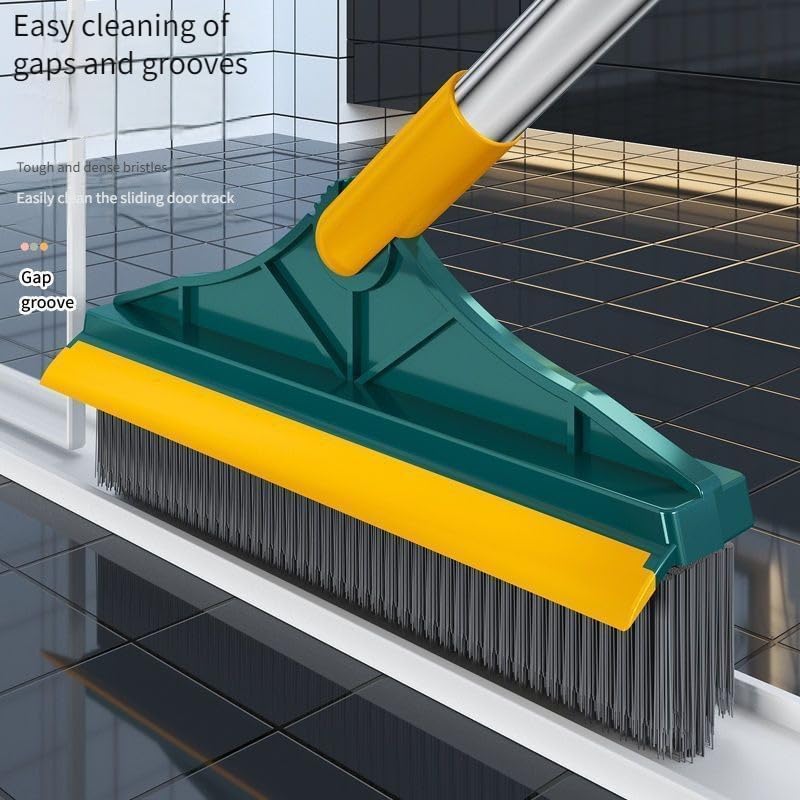 Wazdorf 2-in-1 Bathroom Cleaning Brush with Wiper - Long Handle 120° Rotate Toilet Brush, Tiles Cleaning, Floor Scrub for Kitchen and Bathroom Accessories - Image 4