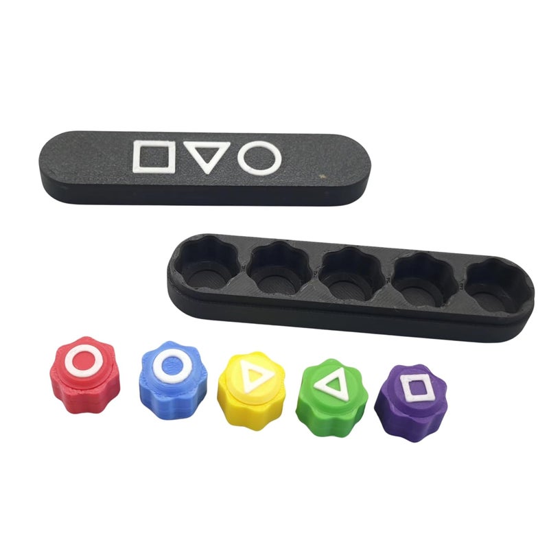 Lefan Gonggi Game Set, Stones Plastic Playing Pieces with Storage Case, Squad Traditional Korean Game 1 Set (5 Pieces with Box) - Image 1
