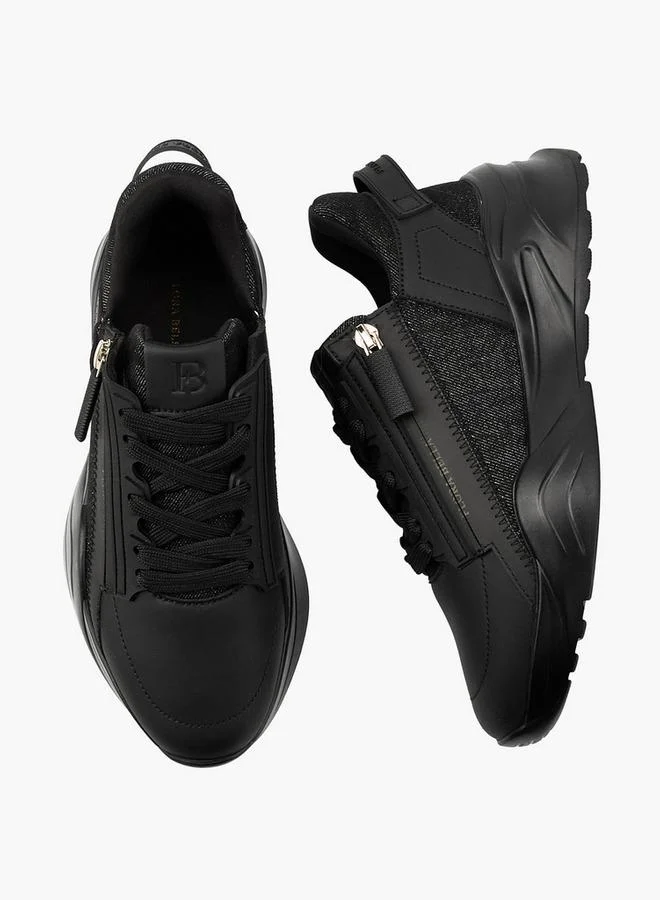 Flora Bella By Shoexpress BLACK Flora Bella Panelled Lace-Up Sneakers for Women | Best Price UAE