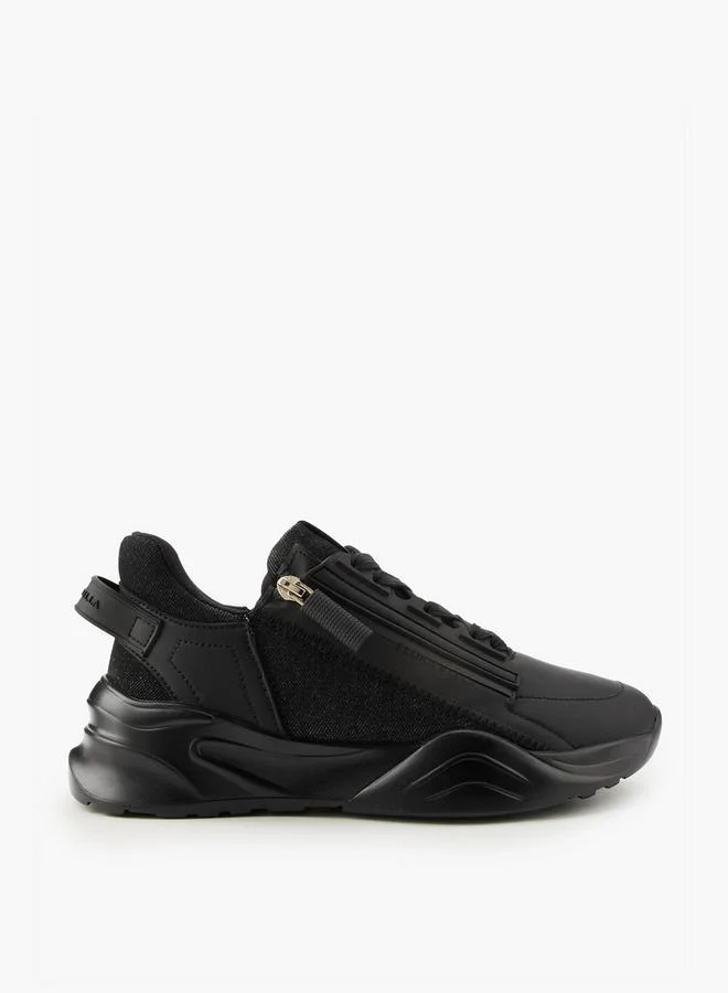 Flora Bella By Shoexpress BLACK Flora Bella Panelled Lace-Up Sneakers for Women | Best Price UAE