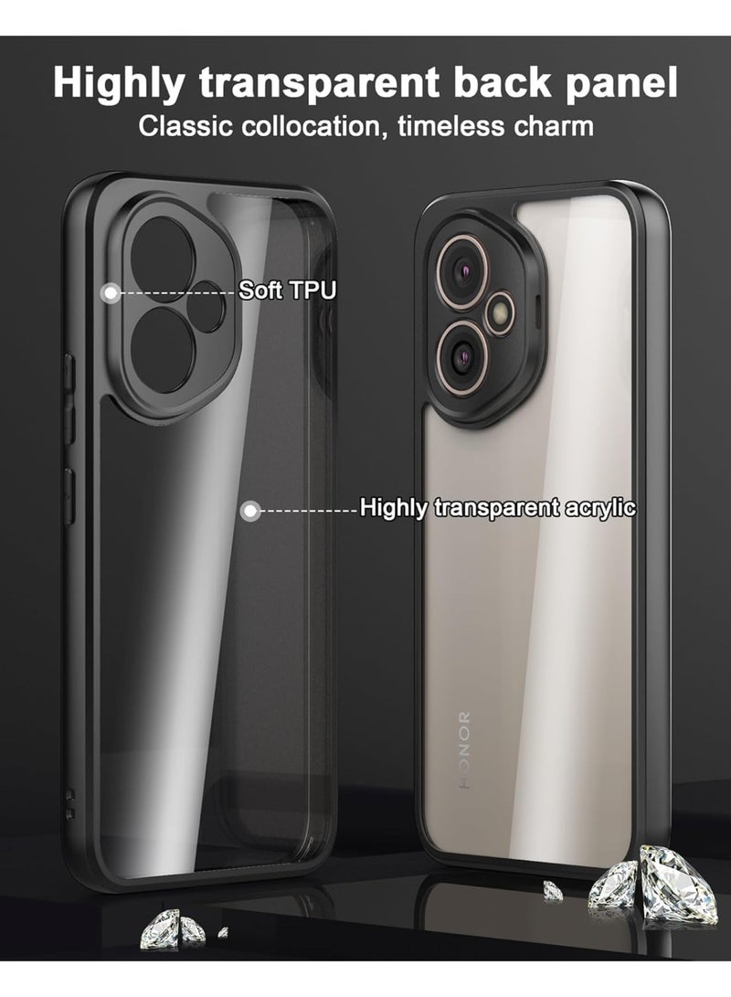 Compatible with Honor 400 5G Case Transparent, Grade Shockproof Anti-Yellowing, Slim Protective Phone Case Full Bumper Cover (Black) - Image 5