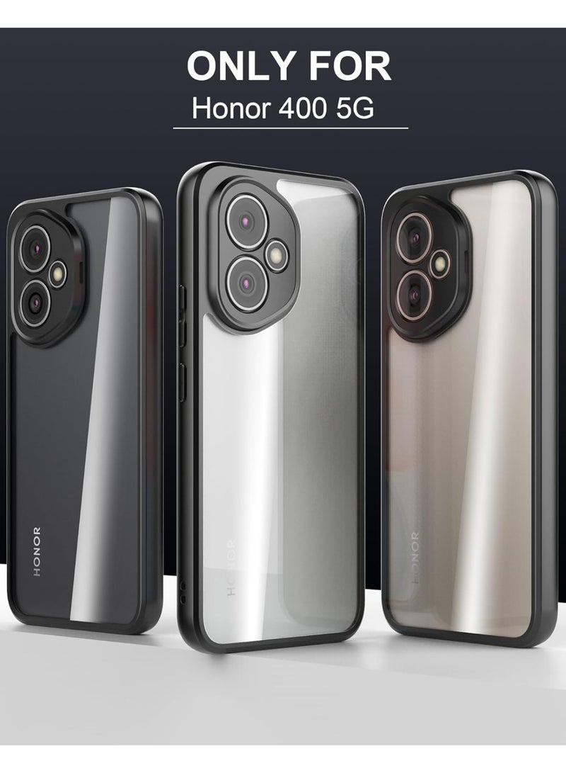 Compatible with Honor 400 5G Case Transparent, Grade Shockproof Anti-Yellowing, Slim Protective Phone Case Full Bumper Cover (Black) - Image 2