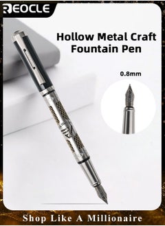 REOCLE Business Metal Fountain Pen with Ergonomic Grip Pen Gift Smooth Writing Pen Calligraphy Pen for Signature School Office Gift Supplies  - Image 1