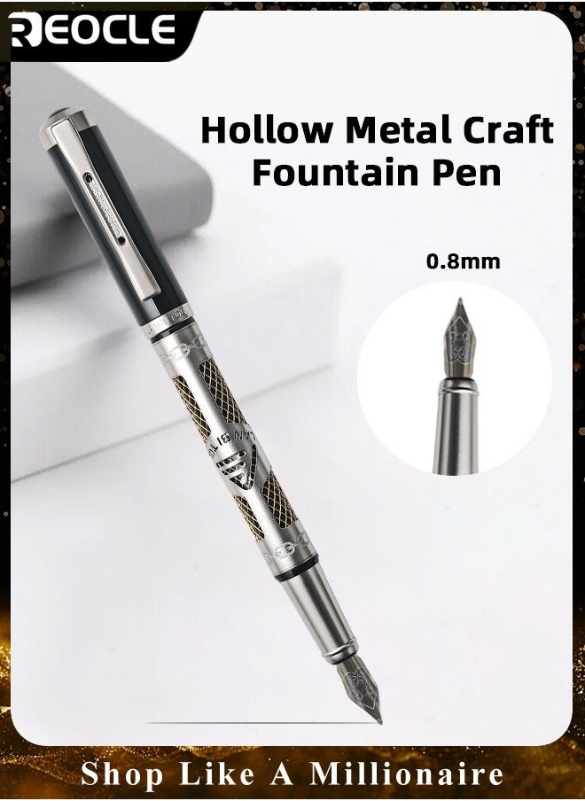 REOCLE Business Metal Fountain Pen with Ergonomic Grip Pen Gift Smooth Writing Pen Calligraphy Pen for Signature School Office Gift Supplies  - Image 1