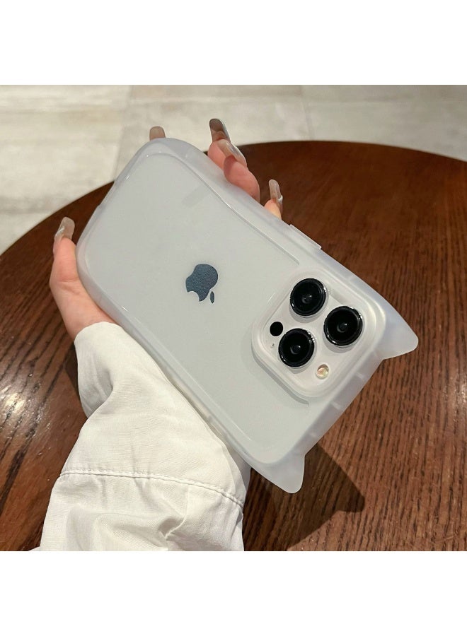 NIBEMINENT Cat Ears Protective TPU Case Cover For iPhone 14, Transparent - Image 2