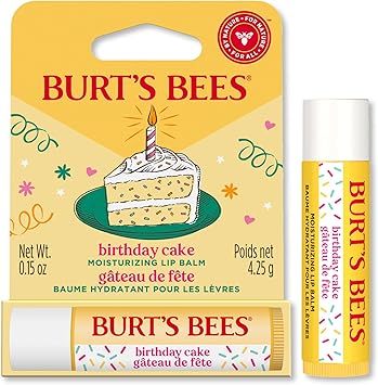 Burt's Bees Burts Bees Lip Balm Birthday Cake Moisturising Lip Balm With Beeswax and Vitamin E 100 Natural Origin 425g - Image 1